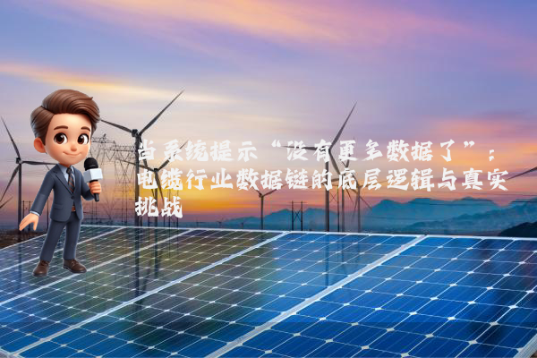 当系统提示“没有更多数据了”：电缆行业数据链的底层逻辑与真实挑战