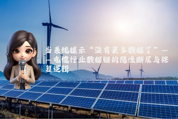 当系统提示“没有更多数据了”——电缆行业数据链的隐性断层与修复逻辑