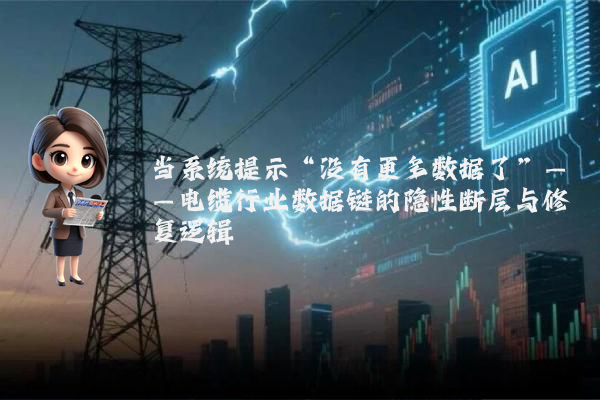 当系统提示“没有更多数据了”——电缆行业数据链的隐性断层与修复逻辑